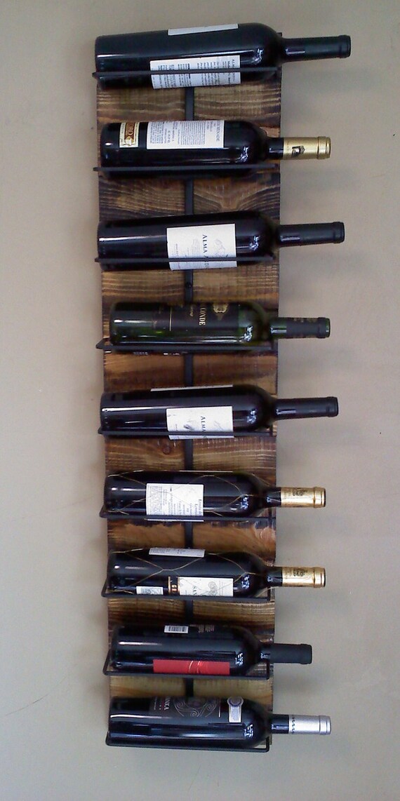 Wall hanging wine Rack for 9