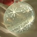 White and Clear Fused Glass Round Snowflake Ornament