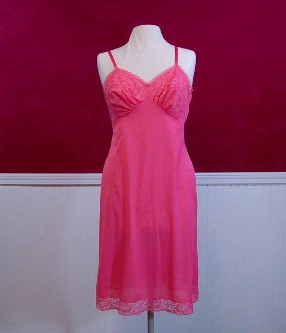 Vintage Slip Pink Slip Vintage Full Slip Pink Lace by WizzleSneet