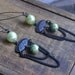 Wicked. Gothic Victorian chain earrings. Lime glass blackened brass and gunmetal