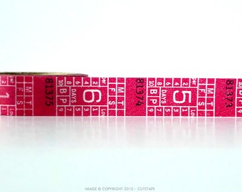 Red Ticket Washi Tape with Numbers (chugoku)