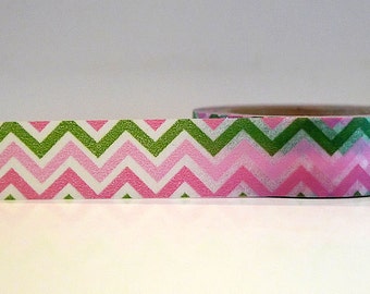 Washi Tape CHEVRON Green Pink (Chugoku)