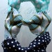 PREPPY Bow Statement headband - Navy and Aqua collection - (Custom Order) - Photo Prop- Spring Summer