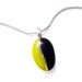 Necklace, Chartreuse, Green and Black Pendant, Fused Glass Pendant