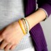 Thrilling - Bohemian bracelet boho chic turquoise orange stacking bracelet gold chain stacked bracelet- bohemian style bracelet. everyday