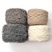 boucle alpaca Yarn natural. 4 skein of yarn of different colors and textures