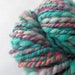 merino Handspun Yarn . cotton candy pink and blue, silk and sparkle