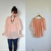 1960s Blouse / 60s Ultra Flowy Pale Pink Sheer Top / Pleated