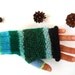 Neon Fingerless mittens, green knitted gloves, women accessory