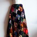 60's / 70's maxi skirt in floral print burnout silk velvet patchwork, size l