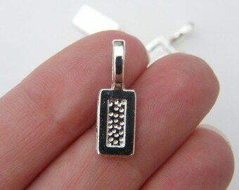 12 Glue on bails 21 x 7mm silver plated