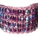 Cyber Monday SALE, Amethyst Crystals Beaded Cuff Bracelet, Hand Knit Sereba Designs on Etsy