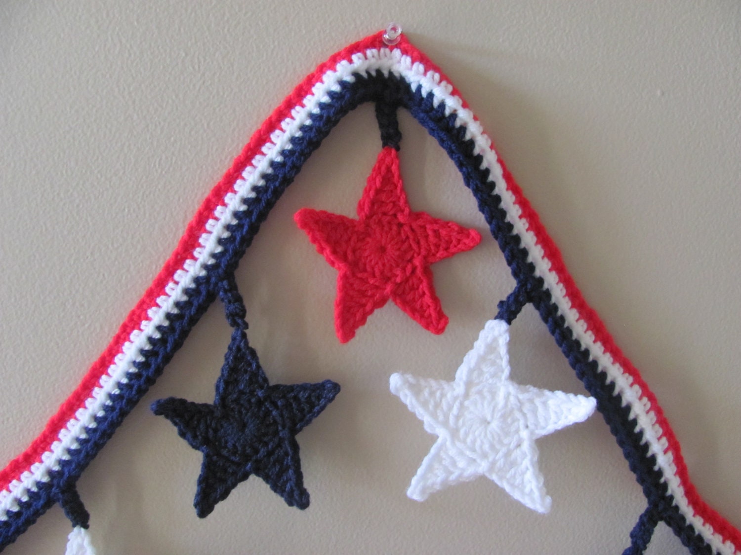 Patriotic Crochet Star Garland...USA Olympics by PinkRoomDesigns