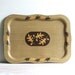 Mid Century Metal Tin Tray Acorns Leaves Brown