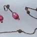 Vintage / Set / Necklace / Earrings / Rose / Moonstone / Filigree / Rhinestones / Beautiful / old jewellery jewelry