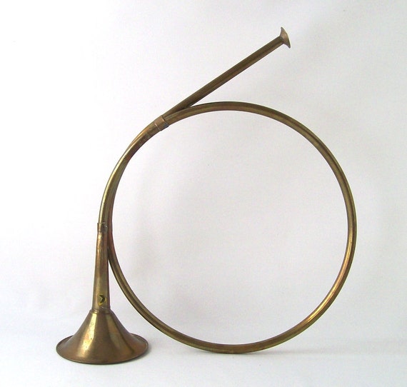 vintage brass french horn instrument home decor decorative