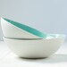 Striped Aqua Porcelain Bowl Set