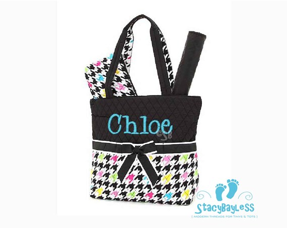 Personalized Diaper Bag in FUN Houndstooth choose by StacyBayless