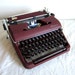Sale - Gorgeous Burgundy Olympia SM-4 De Luxe Typewriter - Florence - Professionally Serviced