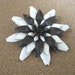 Retro Chocolate brown & white layered enamel flower pin brooch. Vintage pin. Vintage brooch