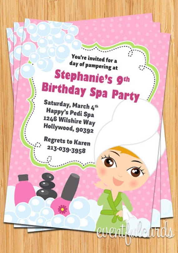Birthday Spa Party Invitation Il_570xn