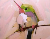 tody bird no. 5 digital print from original painting by angela moulton of prattcreekart 4 x 4 inches
