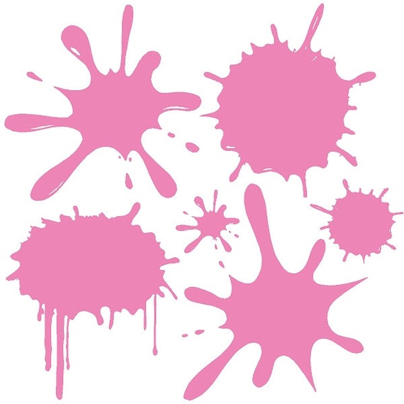 Bubble Gum Paint Splats Wall Decal Removable Splat Wall