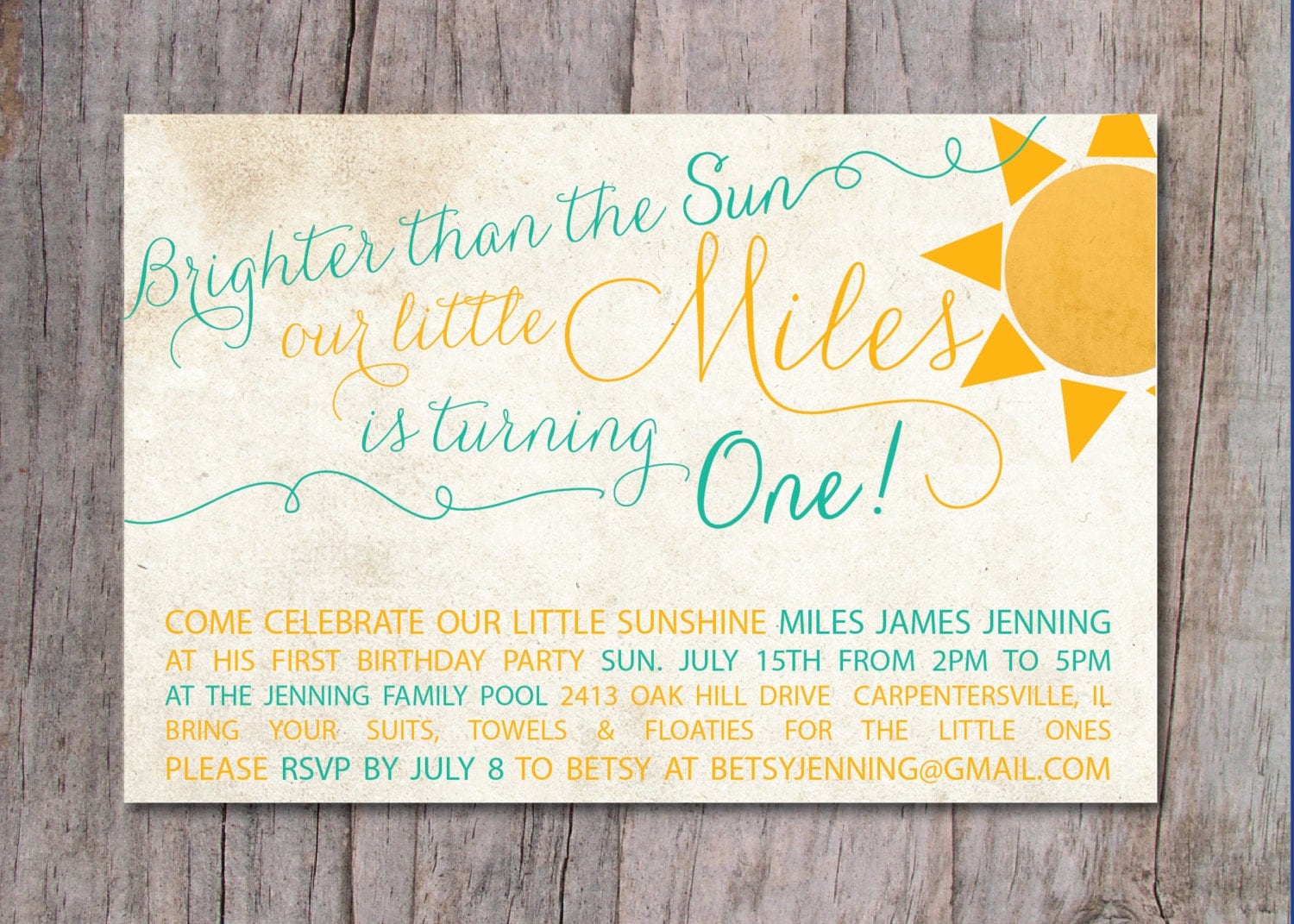 You Are My Sunshine 1St Birthday Invitations 9