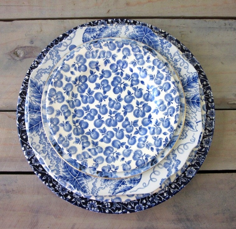 Blue and White China Plates Set of Five Instant Collection
