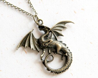 Dragon Necklace (N324) in brass color