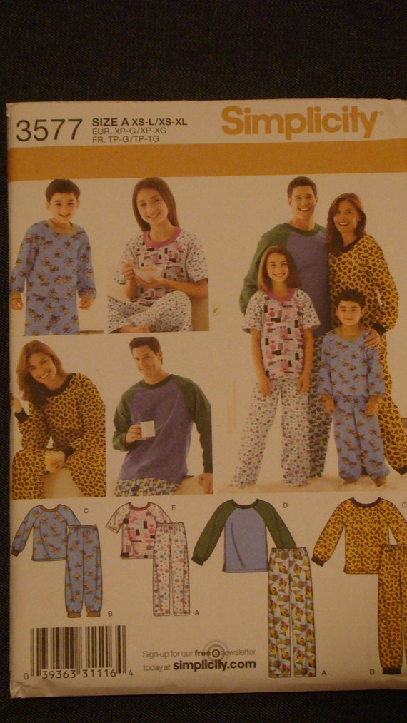 Simplicity Pajama Pattern 3577