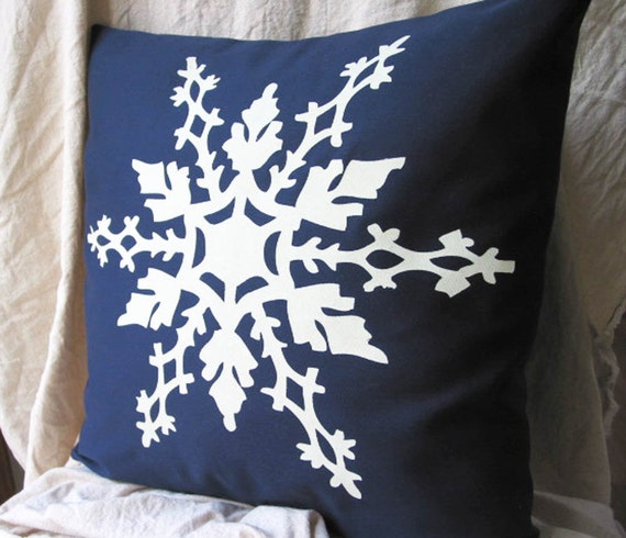 Snowflake Pillow Cover 18 Inch Washable Christmas Decor