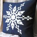 SECONDS SALE Snowflake Pillow Cover 18 Inch Washable Christmas Decor