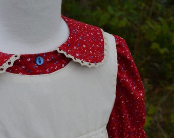 Pioneer Dress with Pinafore and Bonnet Sizes 2-12