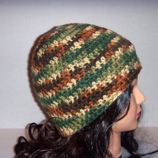 Camouflage Hat Hunters Hat Crochet Beanie Crochet by CrochetKnit30
