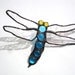 Dragonfly suncatcher stained glass sapphire blue hanging window art