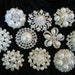 RESERVED for Aliya: 10 pcs ALL Mixed Rhinestone Pearl Buttons - wedding / hair / dress / garment accessories