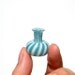 Miniature Vase in Turquoise and White, Dollhouse Vase