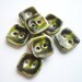 Green and Black Square Ceramic buttons