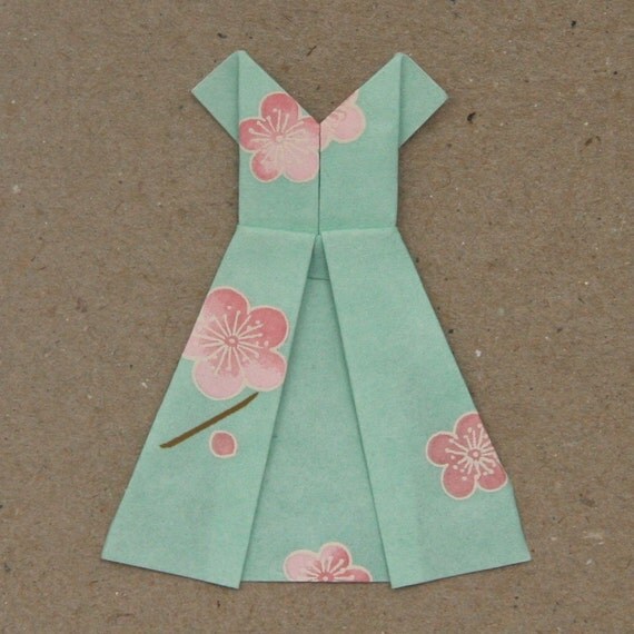 Origami Card Party Dress Thankyou C6 Size