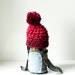 Penguin soft sculpture with crocheted hat - Poppy the penguin