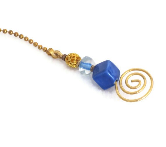 Decorative Pull Chain for the Home Cobalt Blue and Gold