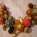 Chunky Fall Tone Charm Bracelet Reworked Vintage Earrings Beads FREE SHIPPING