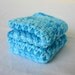 Crocheted cotton dishcloths blue turquoise set of 2 variegated eco-friendly cleaning square functional washing scrubbers summer duo