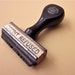 vintage 1930s RUBBER STAMP with wooden handle - credit refused, made in Chicago