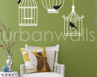 Vinyl Wall Sticker Decal Art - Birdcages