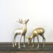 vintage smooth india brass deer figurines - midcentury - patina - christmas - holiday decor