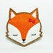 Moody fox felt pin