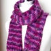 Striped Scarf, Knit, Soft Multicolor Plum Berry Purple Orchid Violet Fuschia