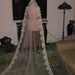 Vintage IVORY long Alencon Lace Mantilla Bridal Veil